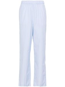 Fabiana Filippi pantalon en coton à rayures - Bleu