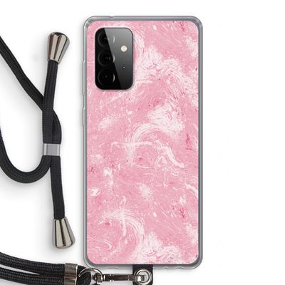 Abstract Painting Pink: Samsung Galaxy A72 5G Transparant Hoesje met koord