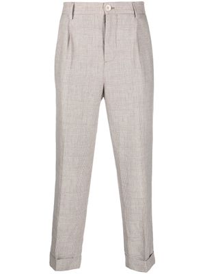 Brunello Cucinelli pantalon droit à carreaux - Marron