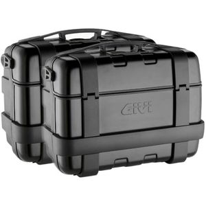 GIVI TRK33 Trekker set zijkoffers, Topkoffers en voor de moto, zwarte aluminium cover 2x 33 liter