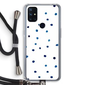 Blauwe stippen: OnePlus Nord N10 5G Transparant Hoesje met koord
