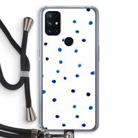 Blauwe stippen: OnePlus Nord N10 5G Transparant Hoesje met koord