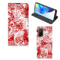 Mobiel BookCase Xiaomi Mi 10T | 10T Pro Angel Skull Rood - thumbnail