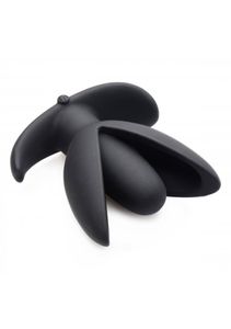 Sprouted 10X Silicone Vibrating Anchor Anal Plug - Black