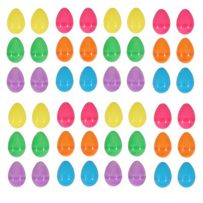 Set van 36x stuks kunststof surprise paaseitjes multi-kleur 6 cm Set van 36x stuks kunststof surprise paaseitjes multi-kleur 6 cm