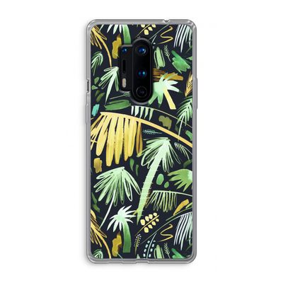 Tropical Palms Dark: OnePlus 8 Pro Transparant Hoesje
