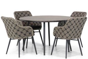 Lifestyle Crossway/Matale 125 cm rond dining tuinset 5-delig