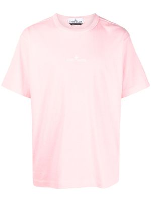 Stone Island t-shirt à logo brodé - Rose