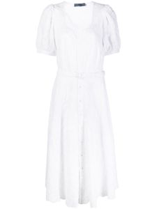 Polo Ralph Lauren robe ceinturée à broderie anglaise - Blanc