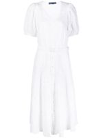 Polo Ralph Lauren robe ceinturée à broderie anglaise - Blanc