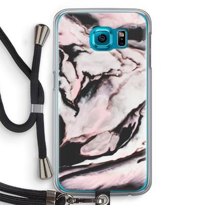 Roze stroom: Samsung Galaxy S6 Transparant Hoesje met koord