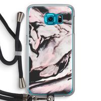 Roze stroom: Samsung Galaxy S6 Transparant Hoesje met koord
