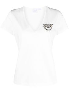 PINKO t-shirt en coton à logo strassé - Blanc