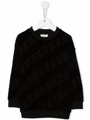 Fendi Kids sweat à motif FF - Noir