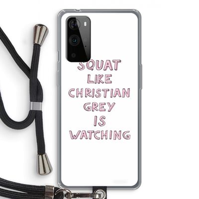 Christian Grey: OnePlus 9 Pro Transparant Hoesje met koord