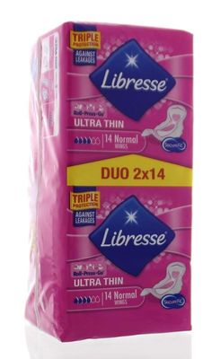 Libresse Freshness & protection ultra+ met vleugel (28 st)