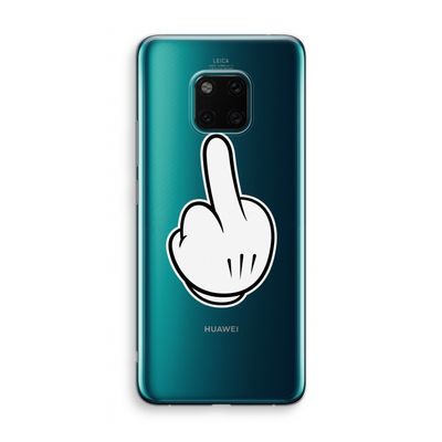 Middle finger black: Huawei Mate 20 Pro Transparant Hoesje