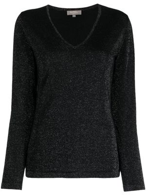 N.Peal pull en cachemire à détails métallisés - Noir