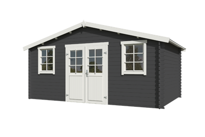 Blokhut Udo 480x300 Carbon Grey-Wit - Outdoor life