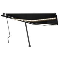 Luifel handmatig uittrekbaar met LED 450x300 cm antracietkleur