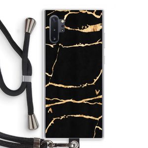 Gouden marmer: Samsung Galaxy Note 10 Plus Transparant Hoesje met koord