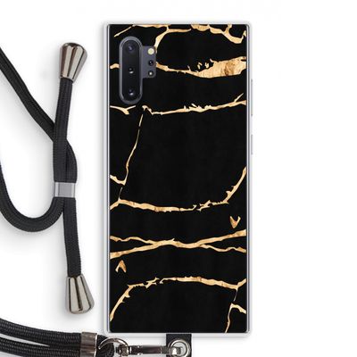 Gouden marmer: Samsung Galaxy Note 10 Plus Transparant Hoesje met koord