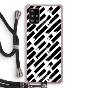 Zwarte vegen: Samsung Galaxy A51 5G Transparant Hoesje met koord