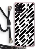 Zwarte vegen: Samsung Galaxy A51 5G Transparant Hoesje met koord