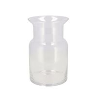 Bloemenvaas melkbus fles model Milky - transparant glas - D19 x H40 cm