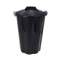 Storage Solutions wasmand met deksel - 40 liter - zwart - kunststof - Wasmanden - thumbnail