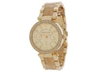 Michael Kors Dames 32 mm tweekleurig stalen armband en kast quartz horloge Mk5842