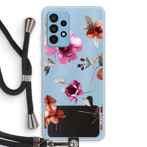Geschilderde bloemen: Samsung Galaxy A52 Transparant Hoesje met koord
