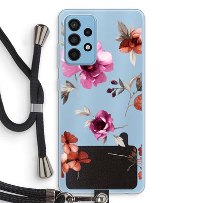 Geschilderde bloemen: Samsung Galaxy A52 Transparant Hoesje met koord