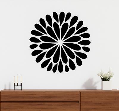 Drie geometrische bloemen woonkamer muursticker