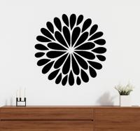 Drie geometrische bloemen woonkamer muursticker