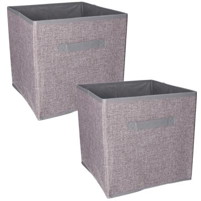 Kast opberg/opruim mand - Set van 2x stuks - grijs - 30 x 30 x 30 cm Kast opberg/opruim mand - Set van 2x stuks - grijs - 30 x 30 x 30 cm