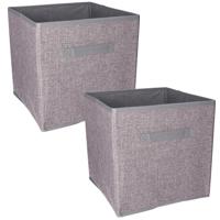 Kast opberg/opruim mand - Set van 2x stuks - grijs - 30 x 30 x 30 cm