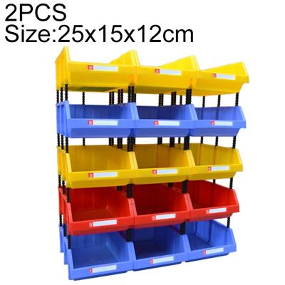 2 PC's verdikte schuine Plastic doos gecombineerd delen vak materiële vak levering van willekeurige kleur grootte: 25 cm X 15 cm X 12 cm