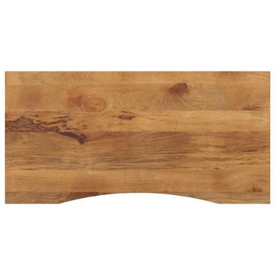 Bureaublad met ronding 120x50x2,5 cm massief ruw mangohout