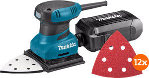 Makita BO4565 + schuurbladen (12x)