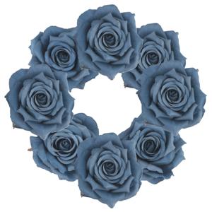 Chaks Decoratie rozen set - kunststof - 24x stuks - blauw - 9,5 x 5,5 cm - bruiloft decoratie