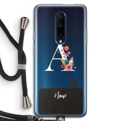 Pink Bouquet: OnePlus 7 Pro Transparant Hoesje met koord