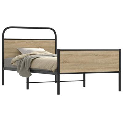 Bedframe zonder matras bewerkt hout sonoma eikenkleur 90x200 cm