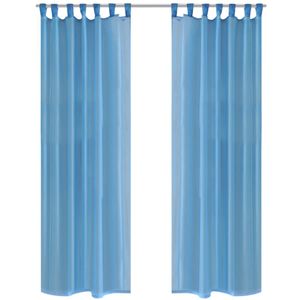VidaXL Gordijn turquoise 140x225 cm (2 stuks)