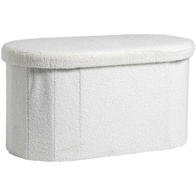 2e Halve Prijs Leen Bakker - Opbergbox Opvouwbaar - Off-white - 38x70x38 Cm - Polyester/MDF - Crème