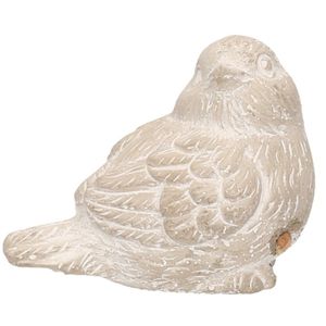 Decoratie dieren beeld mus vogel wit 8 cm