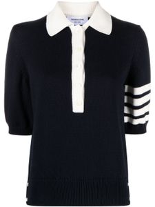 Thom Browne polo Hector 4 bandes signature - Bleu