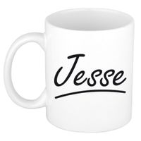 Jesse voornaam kado beker / mok sierlijke letters - gepersonaliseerde mok met naam   - - thumbnail