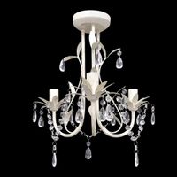 Kristallen kroonluchter met wit elegant design (3 lampen) - thumbnail
