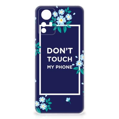 Xiaomi Redmi Note 12S Silicone-hoesje Flowers Blue DTMP Xiaomi Redmi Note 12S Silicone-hoesje Flowers Blue DTMP